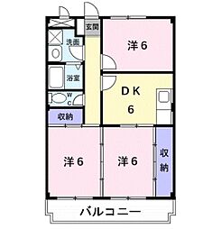 マリッチ小谷 3DKの間取図画像