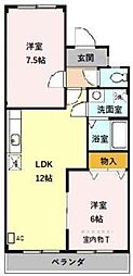 みのりマンション 2LDKの間取図画像