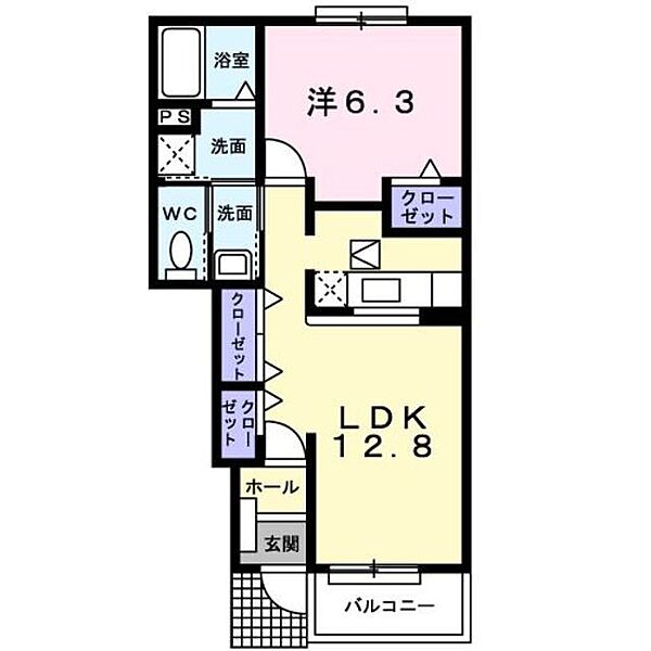 和歌山県和歌山市弘西(賃貸アパート1LDK・1階・46.40㎡)の写真 その2