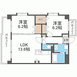 ネオジェラーモ 2LDKの間取図画像