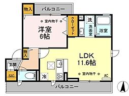 コージーコート・F 1LDKの間取図画像