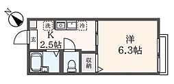 M・Y浜田山 1Kの間取図画像