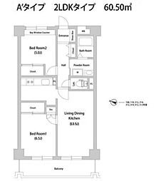 セレッソ幡ケ谷 2LDKの間取図画像