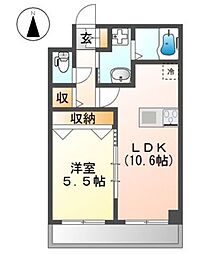 ハピネス本館 1LDKの間取図画像