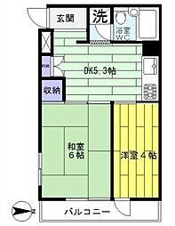 ジュウエルフェニックス 2DKの間取図画像