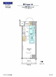 プラウドフラット本所吾妻橋 1Kの間取図画像