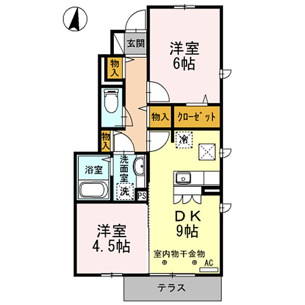 アネックスSVI ｜東京都武蔵村山市榎２丁目(賃貸アパート2DK・1階・48.23㎡)の写真 その2