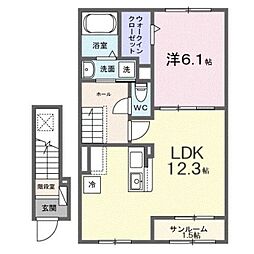 シリウス 1LDKの間取図画像