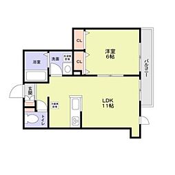 グランシャリオ壱番館 1LDKの間取図画像