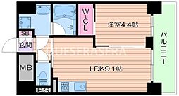 ノルデンハイム天神橋アドバンス 1LDKの間取図画像