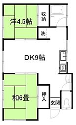 パピヨン井上 2DKの間取図画像