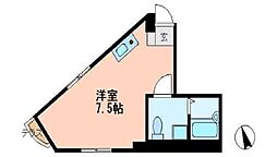 モデリスタ 1階ワンルームの間取り