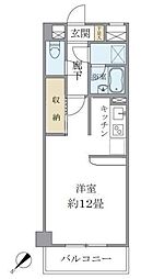 市谷左内町レジデンス 2階ワンルームの間取り
