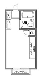 調布ウエスト 1階ワンルームの間取り