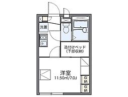 レオパレスハピネス 1Kの間取図画像