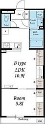 リブリ・大熊 1LDKの間取図画像