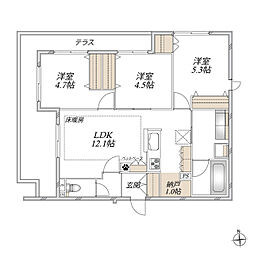 LUMINOUS COURT 3LDKの間取図画像