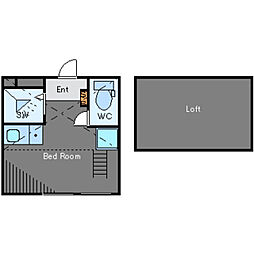 iDeal戸越銀座 ワンルームの間取図画像