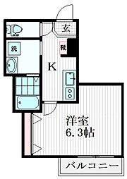 ソルナシェンテ赤羽 1Kの間取図画像