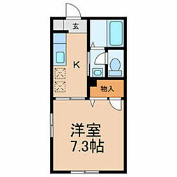 モン・レーヴ 1Kの間取図画像
