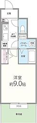 ファシルカワト2 1Kの間取図画像