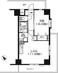 S-FORT船橋塚田 1LDKの間取図画像
