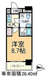 メインステージ王子II 6階1Kの間取り