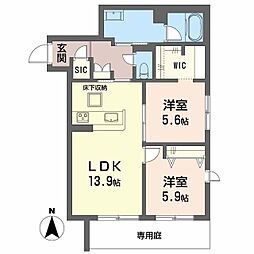 メゾン エディアン 新金岡 2LDKの間取図画像