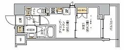 リビオメゾン芝浦 1DKの間取図画像