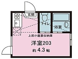 凪 2階ワンルームの間取り