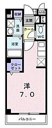 プロムナードB ワンルームの間取図画像