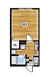 Ambition南栗原 1Kの間取図画像