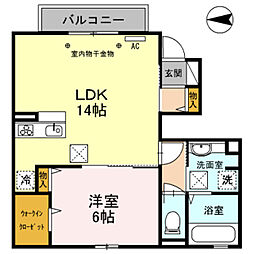 ルレーヴ 1LDKの間取図画像