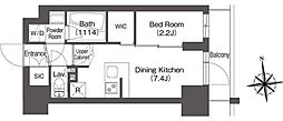 COMFORIA王子 1DKの間取図画像