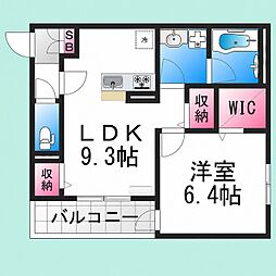 堺市堺区北三国ヶ丘町8丁アパート 1LDKの間取図画像