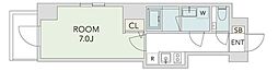 エスペランサ下井草 1Kの間取図画像