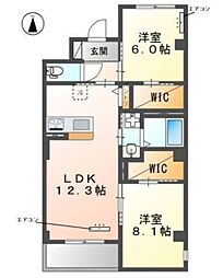 (仮称)流山市駒木マンション 2LDKの間取図画像