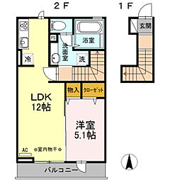 グランベル 1LDKの間取図画像