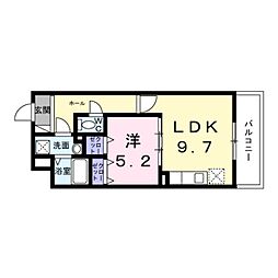 ウィングコート天王寺 1LDKの間取図画像