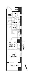カスタリア新富町4 1DKの間取図画像