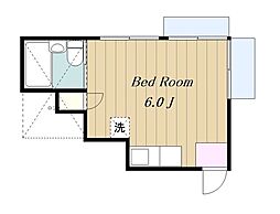 グリーンヒルB棟 ワンルームの間取図画像