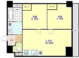 越谷市赤山本町マンション 2LDKの間取図画像