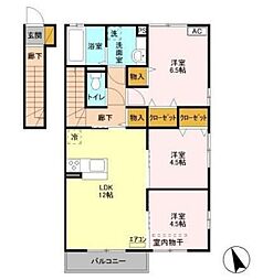 ジーフロント 3LDKの間取図画像