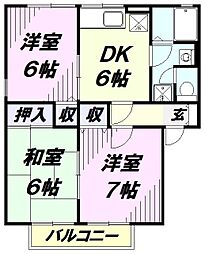 エスポワール入間 3DKの間取図画像
