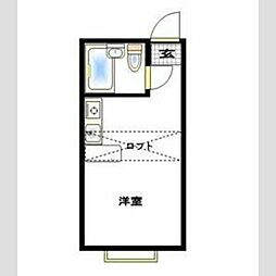 ベルピア茅ケ崎4-2 ワンルームの間取図画像