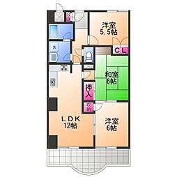 フィアテル岸和田 3LDKの間取図画像