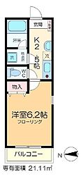 サンフィールド新小岩 1Kの間取図画像