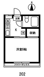サンヨーハイツ 1Kの間取図画像