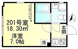 パサージュ武蔵小金井 1Kの間取図画像