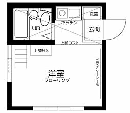 ハピネス上中里 2階ワンルームの間取り